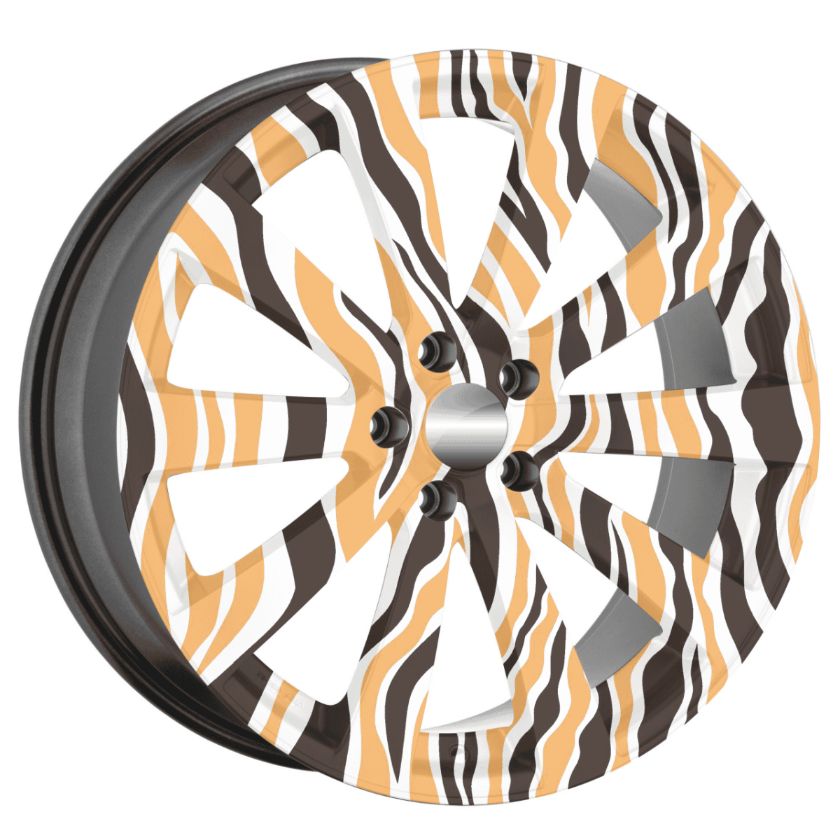 Set 4 Folii Imprimate Outdoor cu EcoSolvent, autoadezive, pentru decorarea jantelor auto, dimetru 60 cm, model FJT-14 - imagine 3