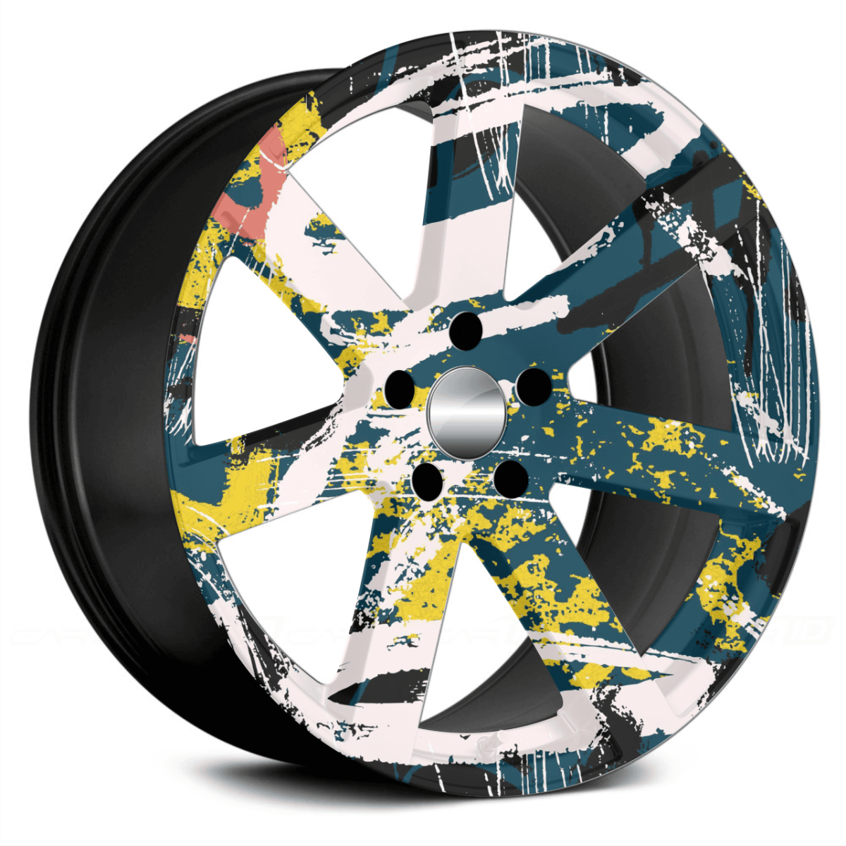 Set 4 Folii Imprimate Outdoor cu EcoSolvent, autoadezive, pentru decorarea jantelor auto, dimetru 60 cm, model FJT-16 - imagine 2