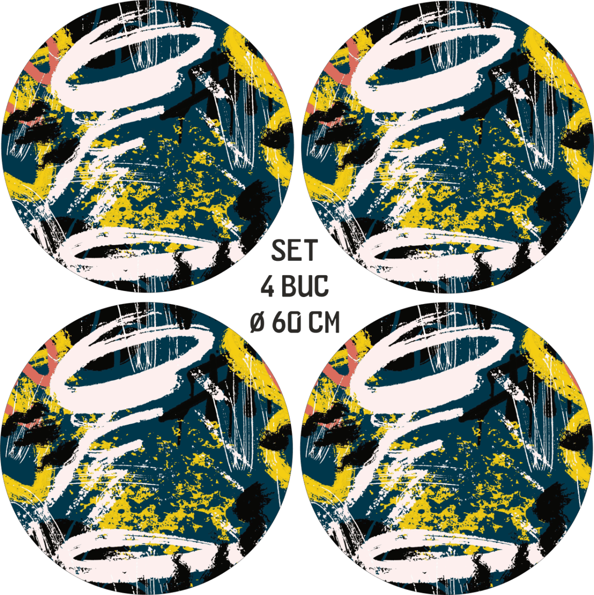 Set 4 Folii Imprimate Outdoor cu EcoSolvent, autoadezive, pentru decorarea jantelor auto, dimetru 60 cm, model FJT-16 - imagine 4