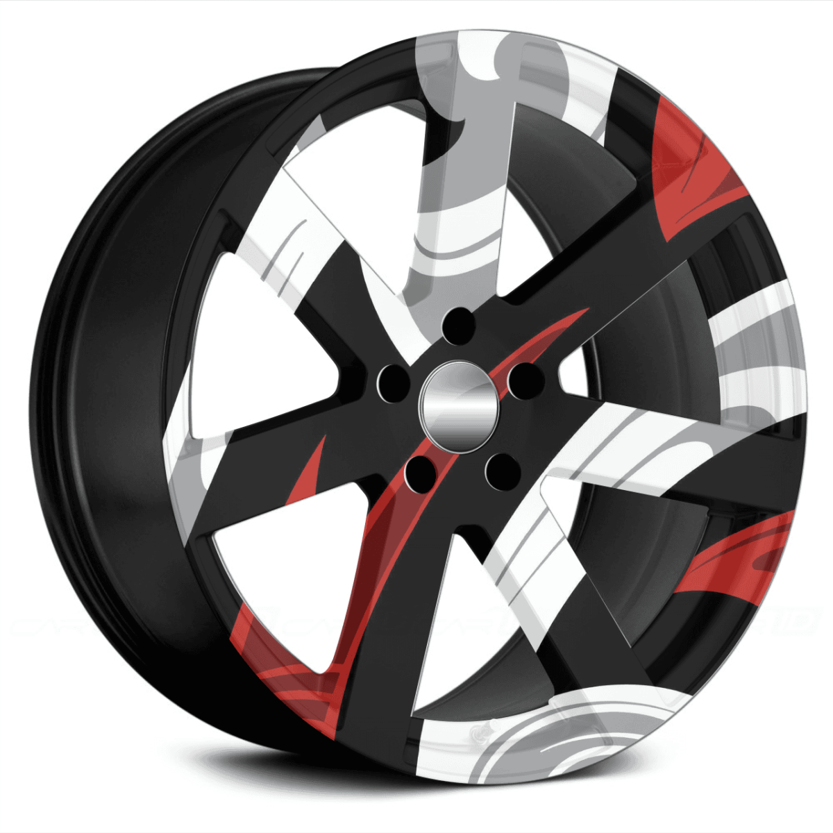 Set 4 Folii Imprimate Outdoor cu EcoSolvent, autoadezive, pentru decorarea jantelor auto, dimetru 60 cm, model FJT-17 - imagine 2