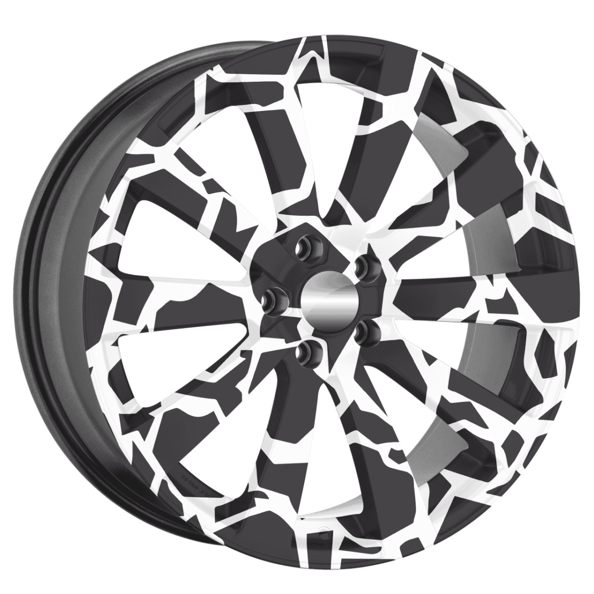 Set 4 Folii Imprimate Outdoor cu EcoSolvent, autoadezive, pentru decorarea jantelor auto, dimetru 60 cm, model FJT-18 - imagine 3