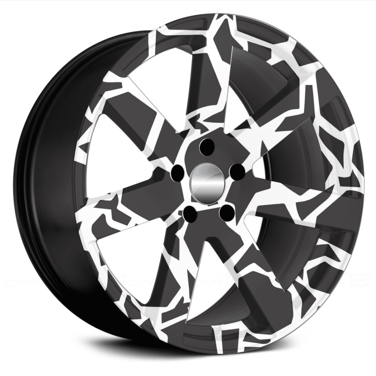 Set 4 Folii Imprimate Outdoor cu EcoSolvent, autoadezive, pentru decorarea jantelor auto, dimetru 60 cm, model FJT-18 - imagine 2