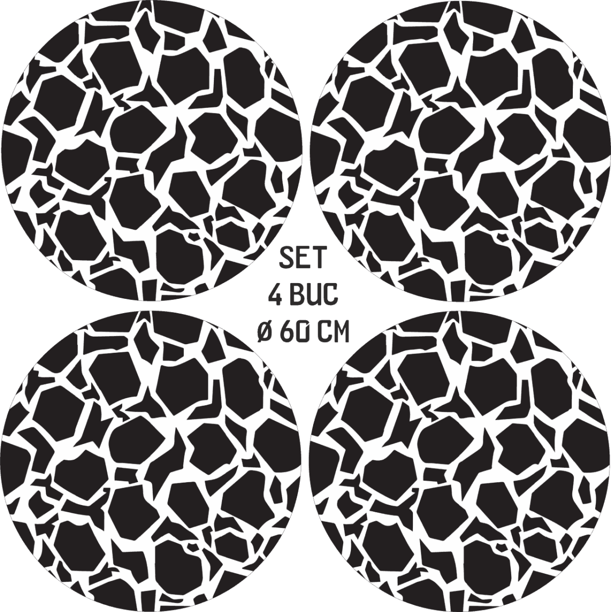 Set 4 Folii Imprimate Outdoor cu EcoSolvent, autoadezive, pentru decorarea jantelor auto, dimetru 60 cm, model FJT-18 - imagine 4