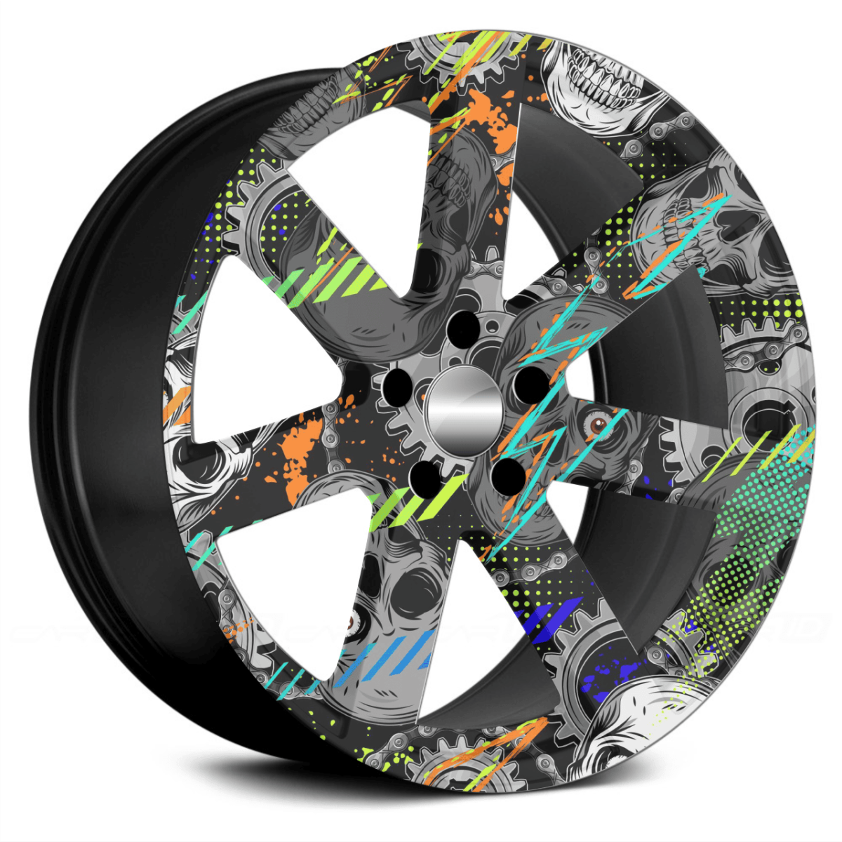 Set 4 Folii Imprimate Outdoor cu EcoSolvent, autoadezive, pentru decorarea jantelor auto, dimetru 60 cm, model FJT-20 - imagine 2