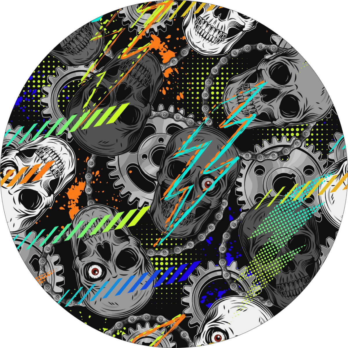 Set 4 Folii Imprimate Outdoor cu EcoSolvent, autoadezive, pentru decorarea jantelor auto, dimetru 60 cm, model FJT-20 - imagine 5