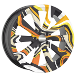 Set 4 Folii Imprimate Outdoor cu EcoSolvent, autoadezive, pentru decorarea jantelor auto, dimetru 60 cm, model FJT-21 - imagine 3