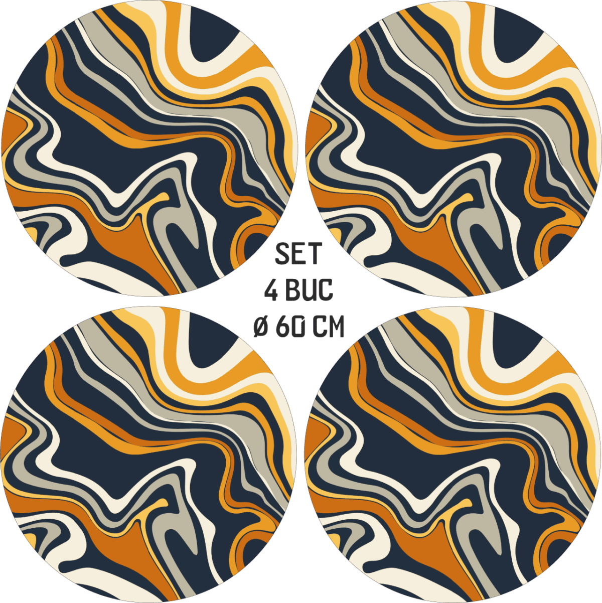 Set 4 Folii Imprimate Outdoor cu EcoSolvent, autoadezive, pentru decorarea jantelor auto, dimetru 60 cm, model FJT-21 - imagine 4