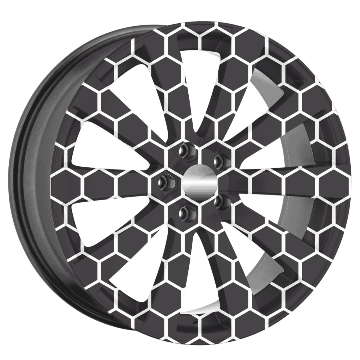 Set 4 Folii Imprimate Outdoor cu EcoSolvent, autoadezive, pentru decorarea jantelor auto, dimetru 60 cm, model FJT-26 - imagine 3