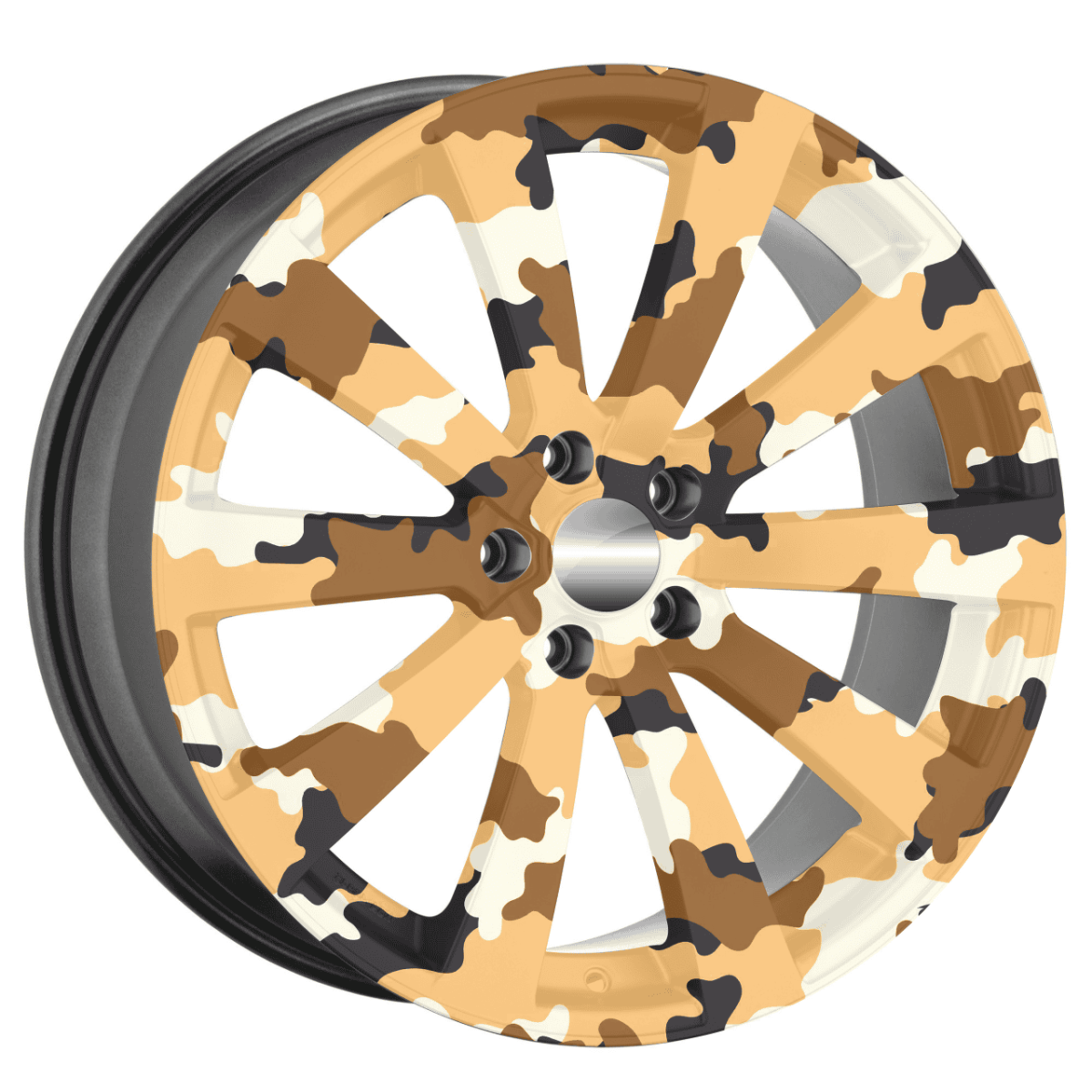 Set 4 Folii Imprimate Outdoor cu EcoSolvent, autoadezive, pentru decorarea jantelor auto, dimetru 60 cm, model FJT-28 - imagine 3