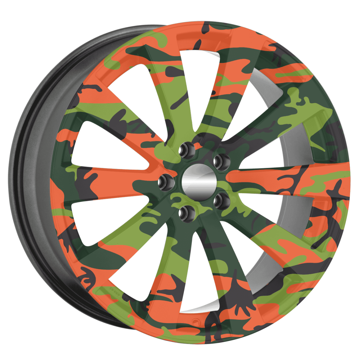 Set 4 Folii Imprimate Outdoor cu EcoSolvent, autoadezive, pentru decorarea jantelor auto, dimetru 60 cm, model FJT-29 - imagine 2