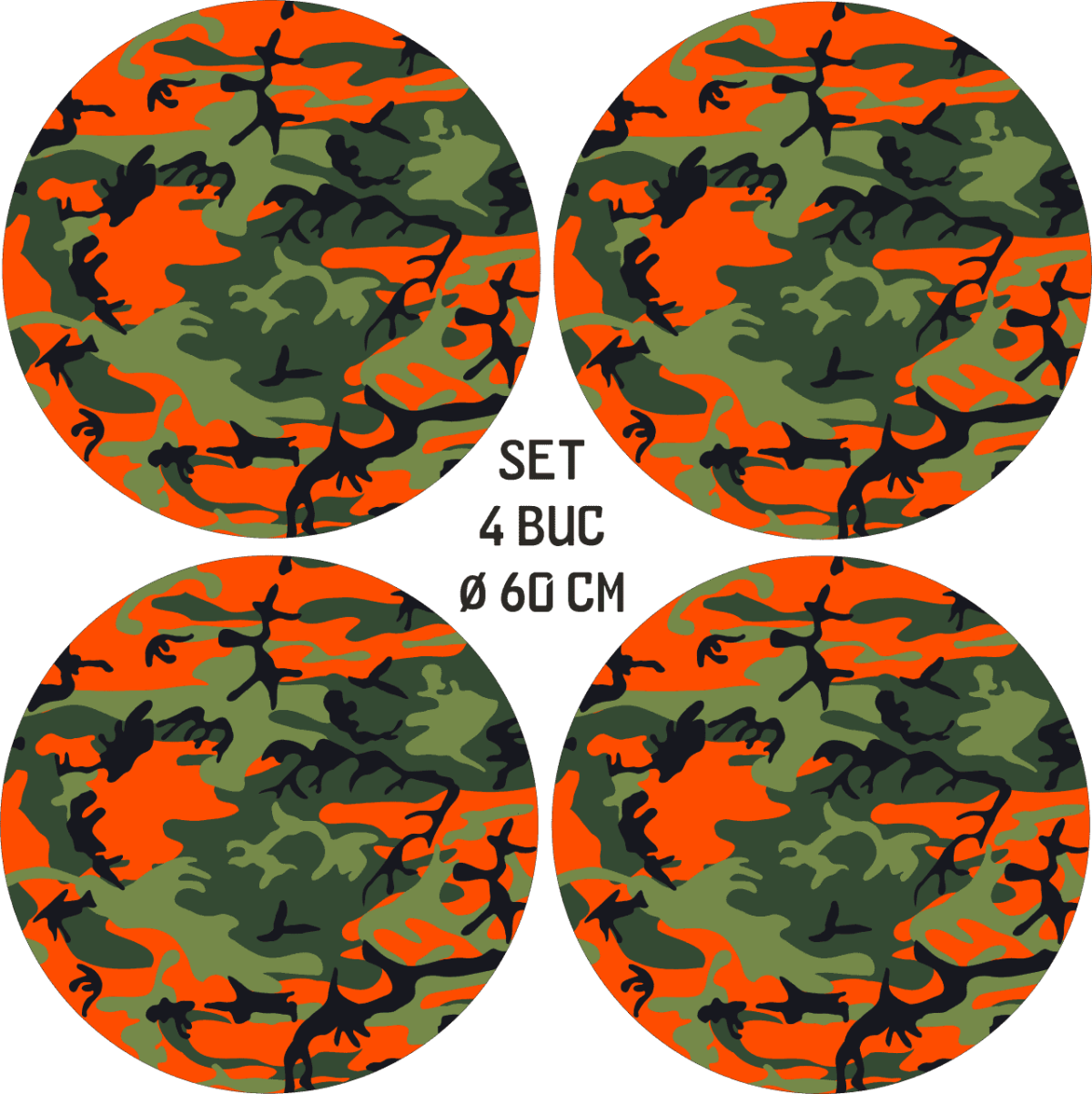 Set 4 Folii Imprimate Outdoor cu EcoSolvent, autoadezive, pentru decorarea jantelor auto, dimetru 60 cm, model FJT-29 - imagine 4