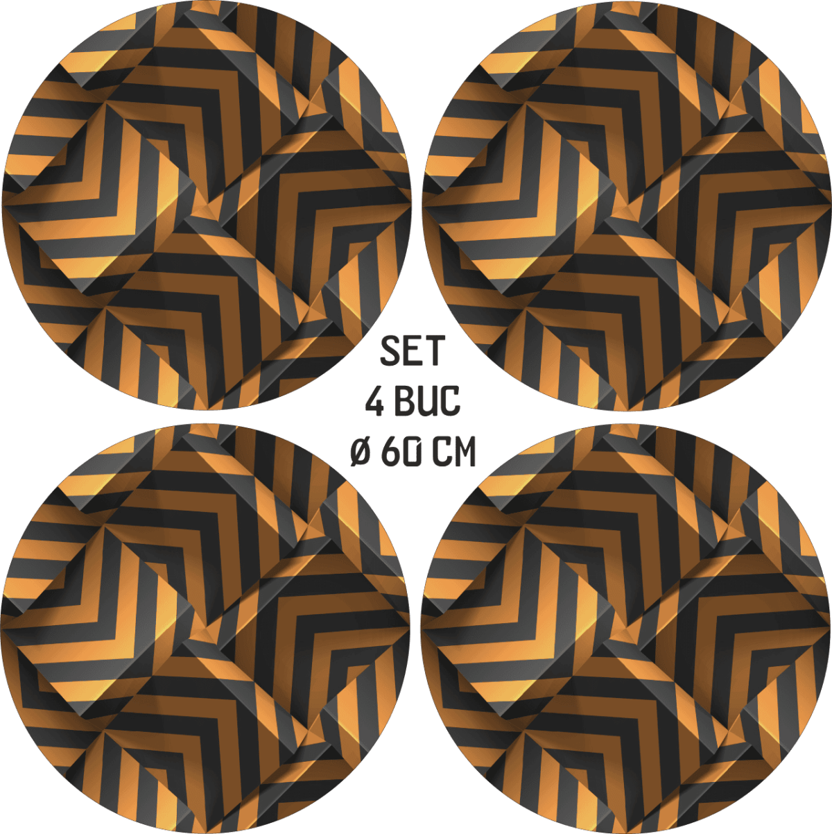 Set 4 Folii Imprimate Outdoor cu EcoSolvent, autoadezive, pentru decorarea jantelor auto, dimetru 60 cm, model FJT-30 - imagine 4