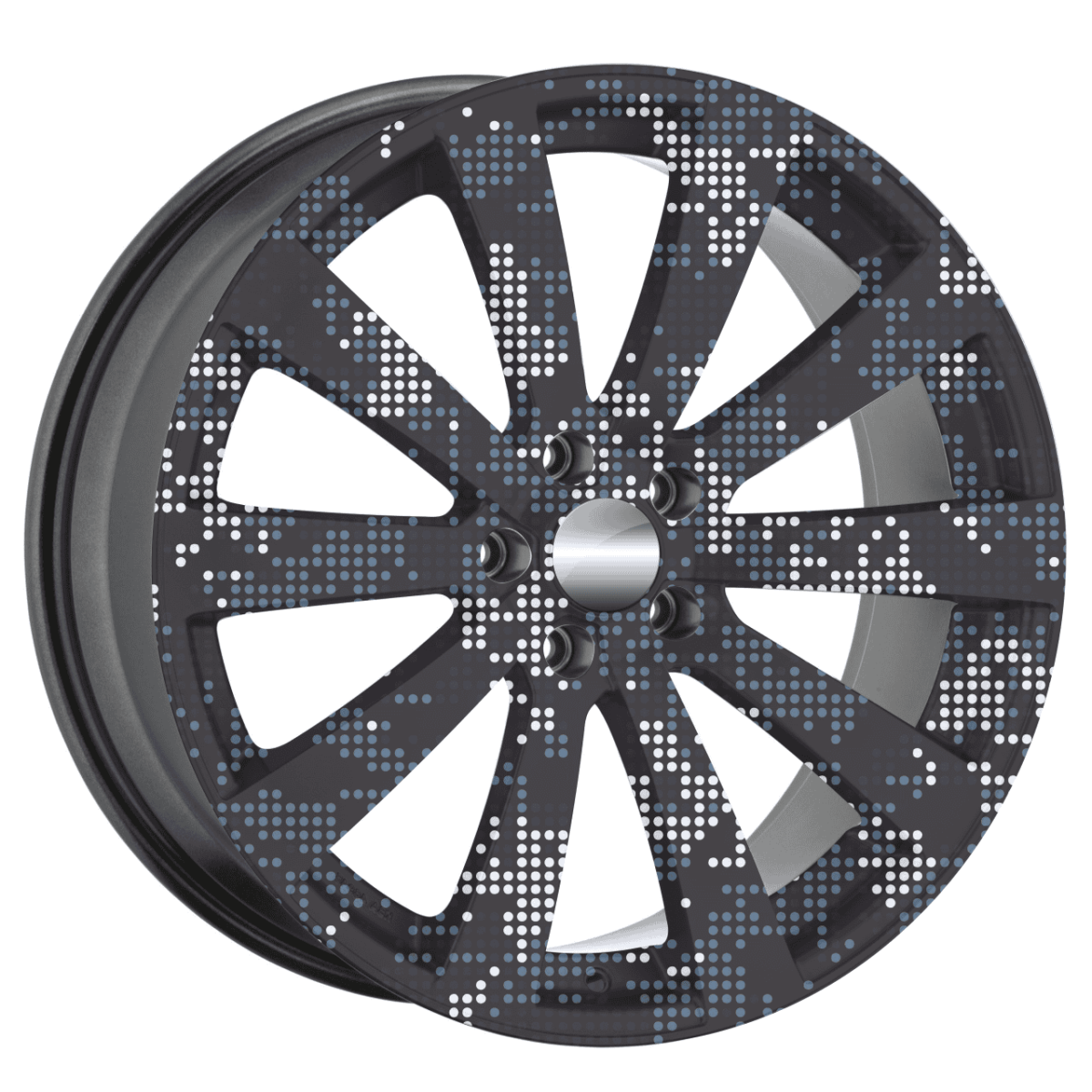 Set 4 Folii Imprimate Outdoor cu EcoSolvent, autoadezive, pentru decorarea jantelor auto, dimetru 60 cm, model FJT-31 - imagine 3