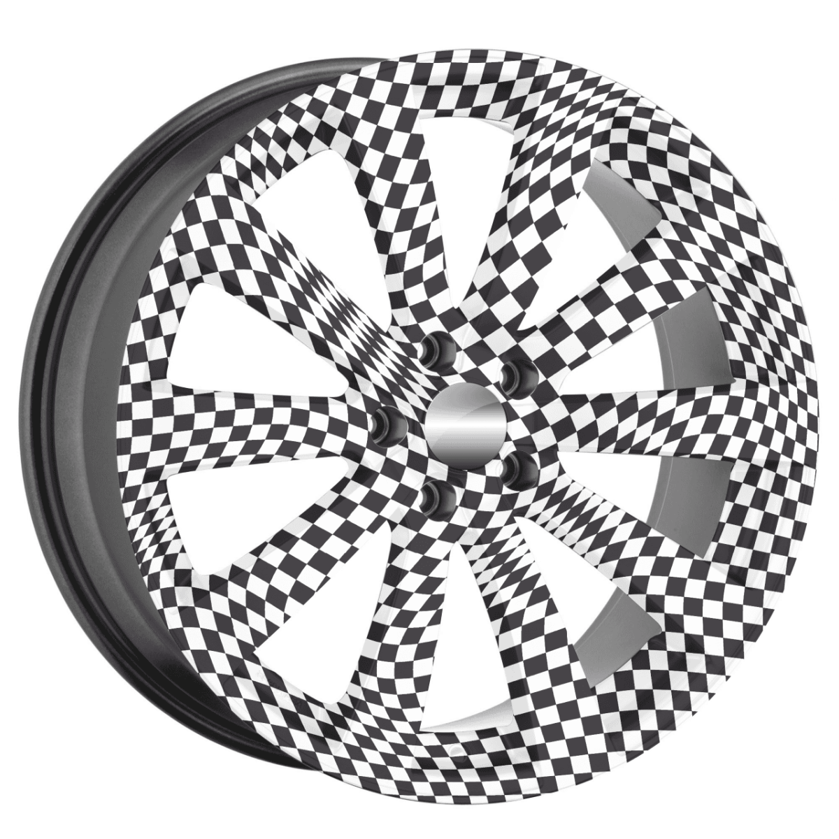 Set 4 Folii Imprimate Outdoor cu EcoSolvent, autoadezive, pentru decorarea jantelor auto, dimetru 60 cm, model FJT-32 - imagine 3