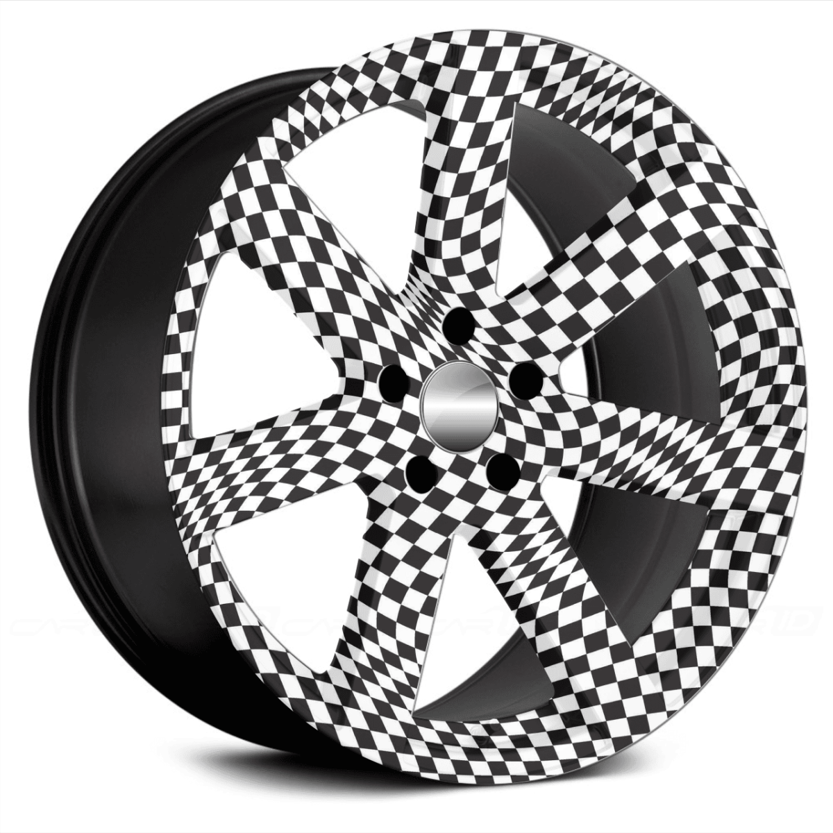 Set 4 Folii Imprimate Outdoor cu EcoSolvent, autoadezive, pentru decorarea jantelor auto, dimetru 60 cm, model FJT-32 - imagine 2