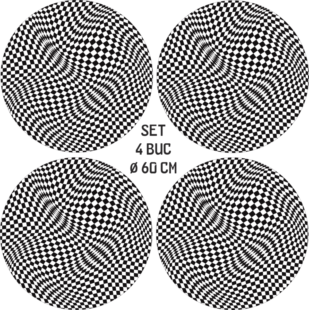 Set 4 Folii Imprimate Outdoor cu EcoSolvent, autoadezive, pentru decorarea jantelor auto, dimetru 60 cm, model FJT-32 - imagine 4