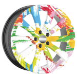 Set 4 Folii Imprimate Outdoor cu EcoSolvent, autoadezive, pentru decorarea jantelor auto, dimetru 60 cm, model FJT-33 - imagine 3