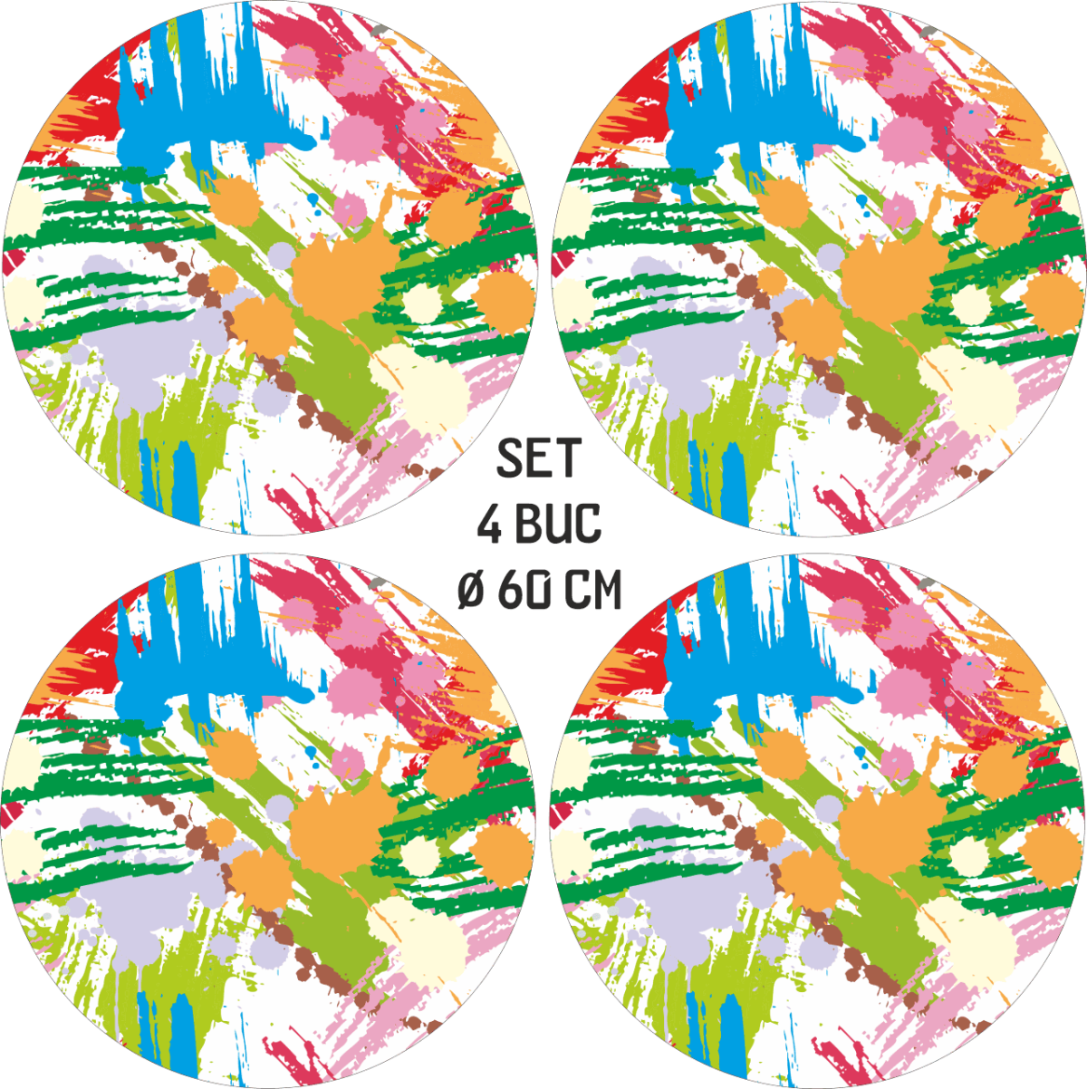 Set 4 Folii Imprimate Outdoor cu EcoSolvent, autoadezive, pentru decorarea jantelor auto, dimetru 60 cm, model FJT-33 - imagine 4