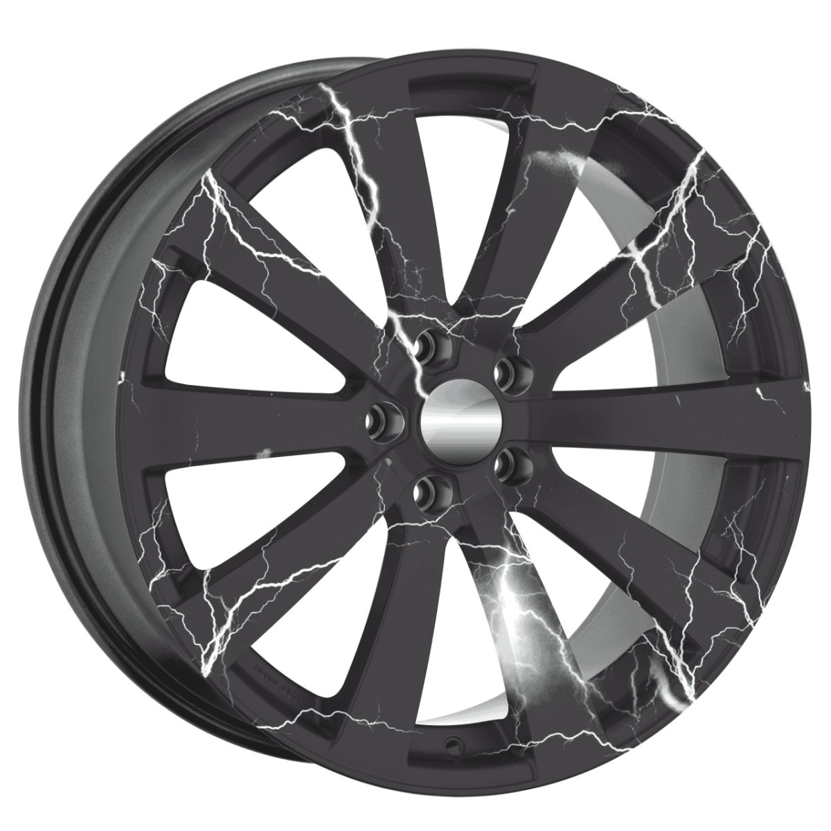 Set 4 Folii Imprimate Outdoor cu EcoSolvent, autoadezive, pentru decorarea jantelor auto, dimetru 60 cm, model FJT-34 - imagine 3