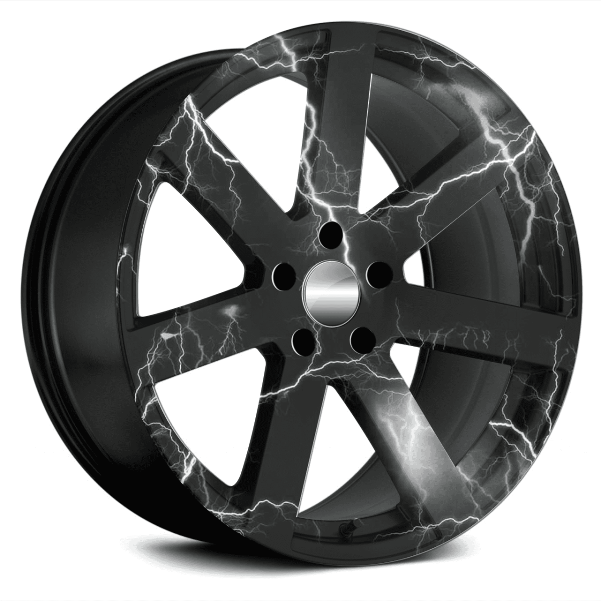 Set 4 Folii Imprimate Outdoor cu EcoSolvent, autoadezive, pentru decorarea jantelor auto, dimetru 60 cm, model FJT-34 - imagine 2