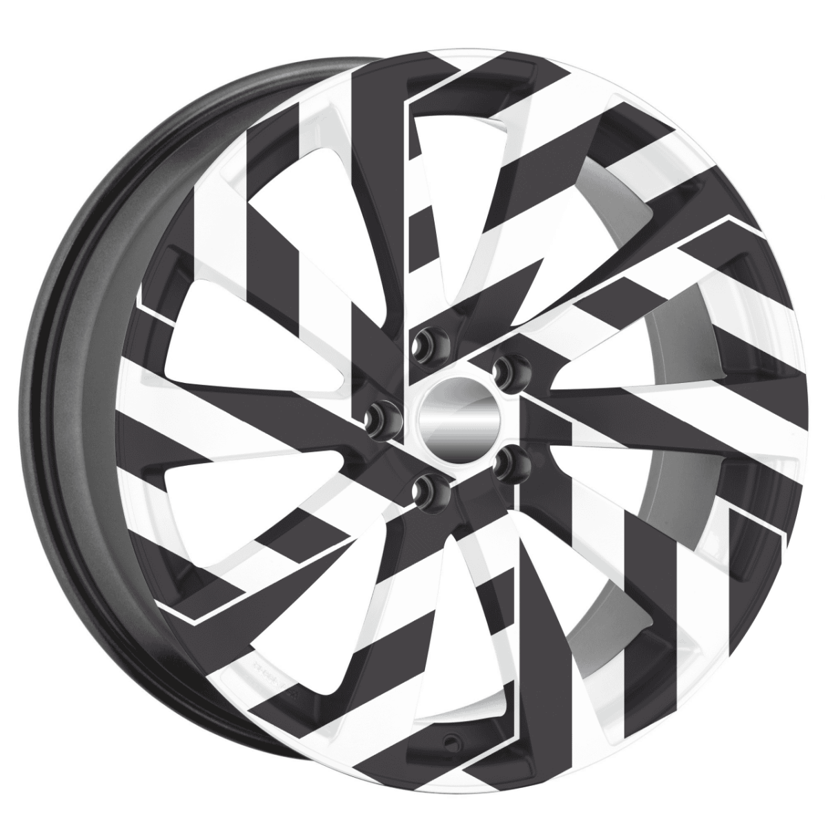 Set 4 Folii Imprimate Outdoor cu EcoSolvent, autoadezive, pentru decorarea jantelor auto, dimetru 60 cm, model FJT-37 - imagine 3