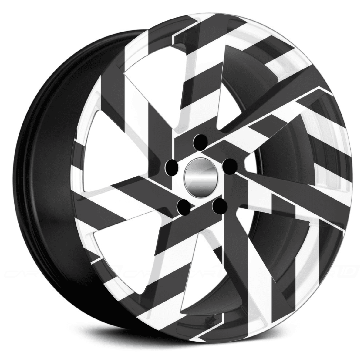 Set 4 Folii Imprimate Outdoor cu EcoSolvent, autoadezive, pentru decorarea jantelor auto, dimetru 60 cm, model FJT-37 - imagine 2