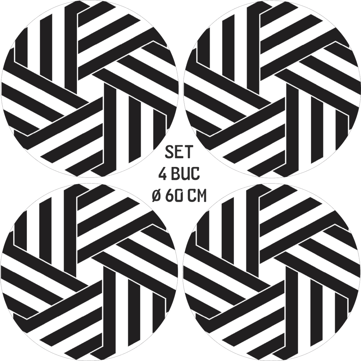 Set 4 Folii Imprimate Outdoor cu EcoSolvent, autoadezive, pentru decorarea jantelor auto, dimetru 60 cm, model FJT-37 - imagine 4