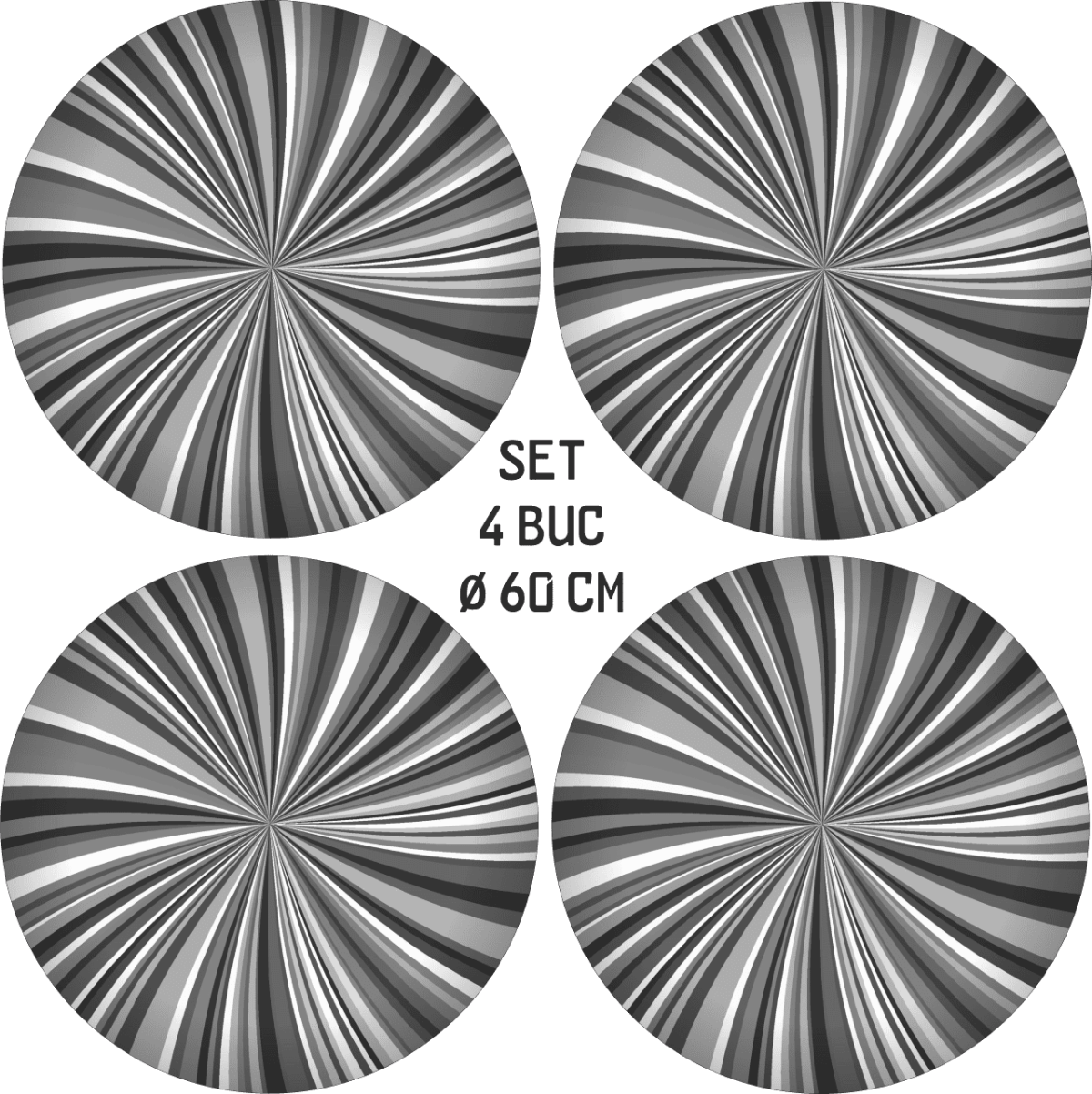 Set 4 Folii Imprimate Outdoor cu EcoSolvent, autoadezive, pentru decorarea jantelor auto, dimetru 60 cm, model FJT-38 - imagine 4