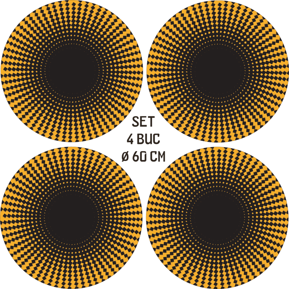 Set 4 Folii Imprimate Outdoor cu EcoSolvent, autoadezive, pentru decorarea jantelor auto, dimetru 60 cm, model FJT-40 - imagine 4