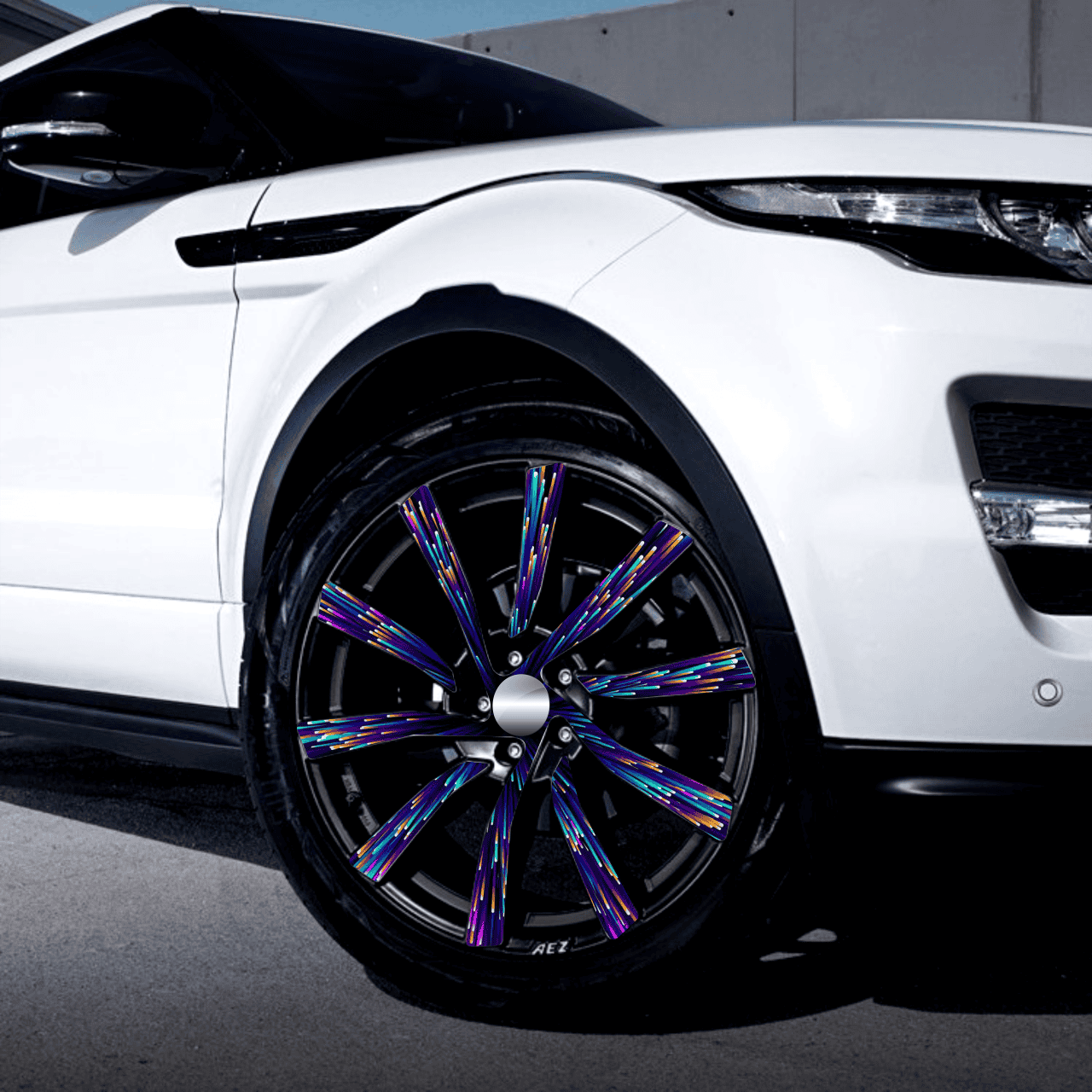 FOLII-JANTE-42.png Set 4 Folii Imprimate Outdoor cu EcoSolvent, autoadezive, pentru decorarea jantelor auto, dimetru 60 cm, model FJT-42 - imagine 1