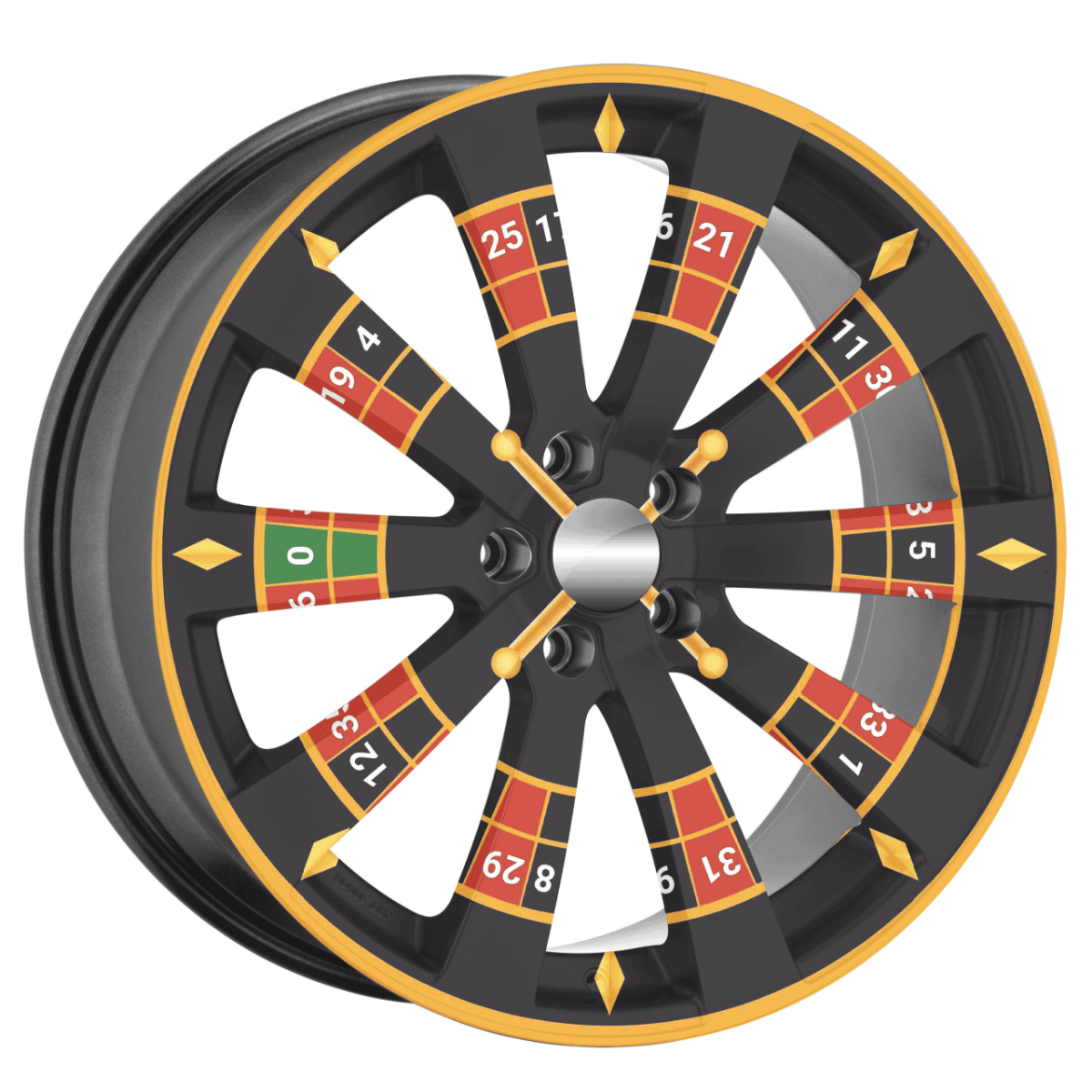 Set 4 Folii Imprimate Outdoor cu EcoSolvent, autoadezive, pentru decorarea jantelor auto, dimetru 60 cm, model FJT-43 - imagine 3