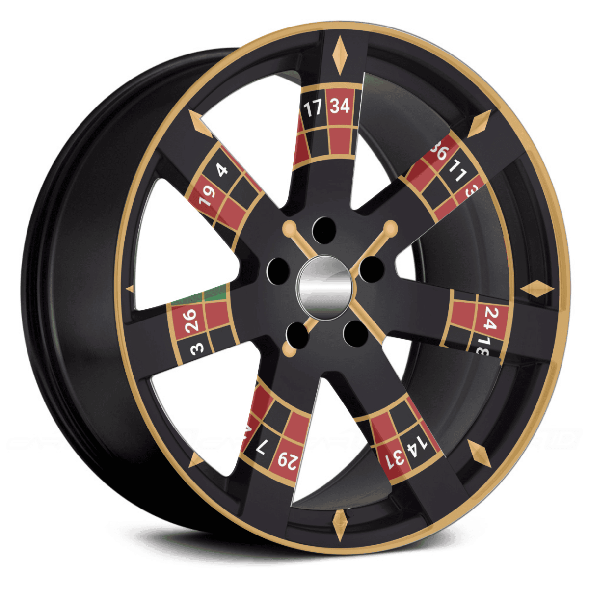 Set 4 Folii Imprimate Outdoor cu EcoSolvent, autoadezive, pentru decorarea jantelor auto, dimetru 60 cm, model FJT-43 - imagine 2