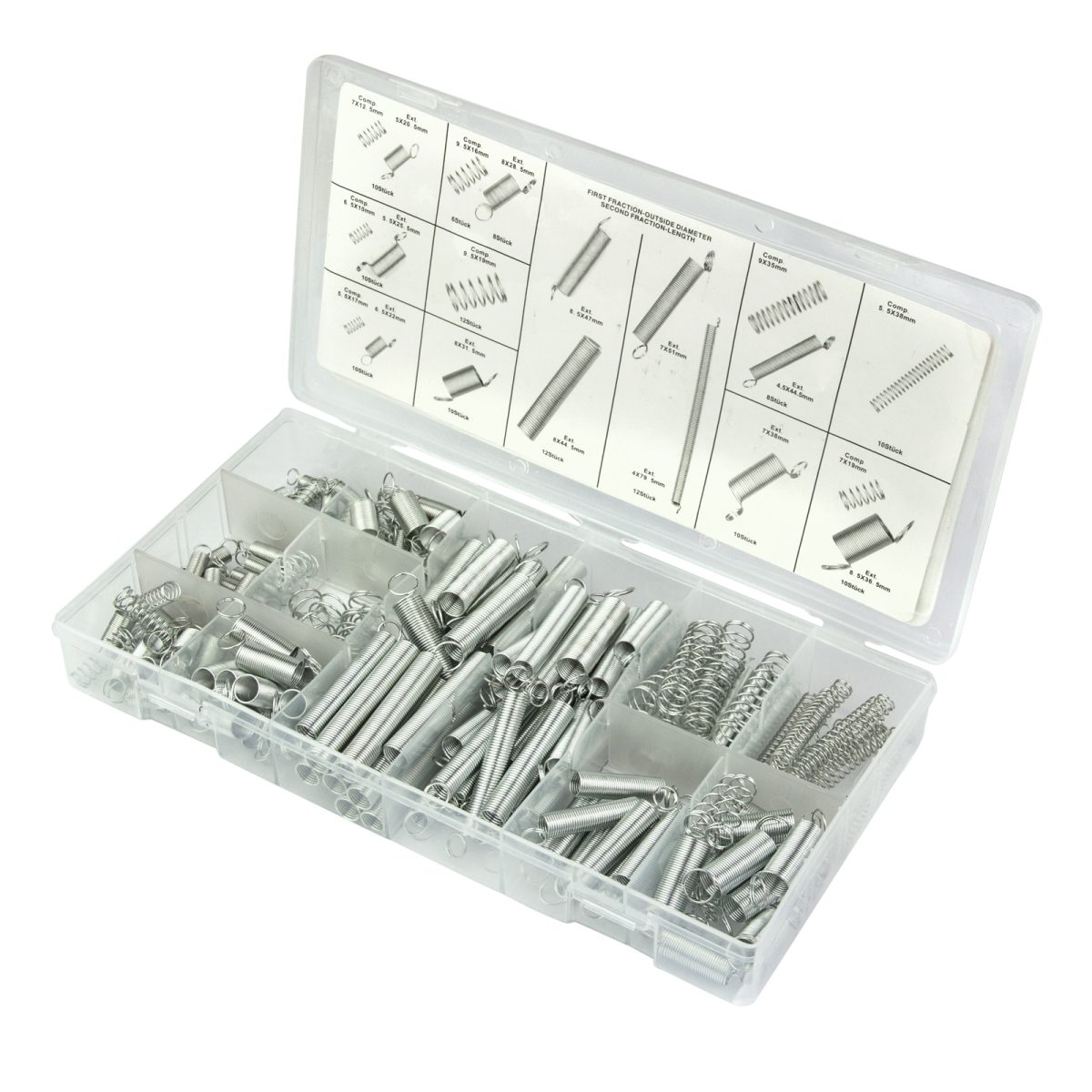 Set 200 arcuri de compresie si extensie de diferite dimensiuni pentru reparatii - imagine 2