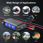 Dispozitiv Auto Premium 3in1, Splitter Bricheta, Incarcator USB/USB-C, Voltmetru Digital, alimentare 12V-24V - imagine 3