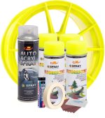 Kit complet reparatie si vopsire jante culoare Galben Fluorescent, V4 - imagine 2
