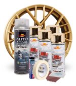 Kit complet reparatie si vopsire jante culoare Auriu Metalic, V4 - imagine 2