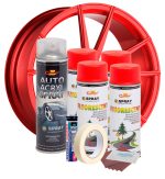 Kit complet reparatie si vopsire jante culoare Rosu Fluorescent, V4 - imagine 2