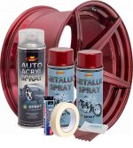 Kit complet reparatie si vopsire jante culoare Rosu Burgundy Metalizat, V2 - imagine 2