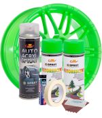 Kit complet reparatie si vopsire jante culoare Verde Fluorescent, V2 - imagine 2