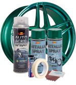 Kit complet reparatie si vopsire jante culoare Verde Metalizat, V2 - imagine 2