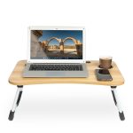 Masa pentru Laptop plianta din MDF, dimensiune 60 x 39,5 cm, cu suport pahar si telefon - imagine 3