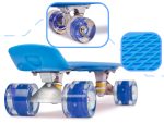 Skateboard Penny Board pentru copii cu roti din cauciuc, iluminate LED, culoare Albastra - imagine 2