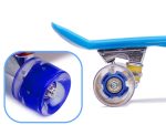 Skateboard Penny Board pentru copii cu roti din cauciuc, iluminate LED, culoare Albastra - imagine 4