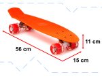 Skateboard Penny Board pentru copii cu roti din cauciuc, iluminate LED, culoare Orange - imagine 3
