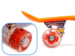 Skateboard Penny Board pentru copii cu roti din cauciuc, iluminate LED, culoare Orange - imagine 4