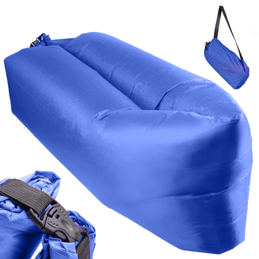Lazy-BAG-SOFA-łóżko-leżak-na-powietrze-fioletowy-230x70cm-(1 Saltea Autogonflabila "Lazy Bag" tip sezlong, 230 x 70cm, culoare Bleumarin, pentru camping, plaja sau piscina - imagine 1
