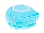 Perie din silicon cu dozator de sampon pentru spalare caini sau pisici, 7,5 x 7,5 cm, culoare albastra - imagine 4