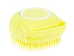 Perie din silicon cu dozator de sampon pentru spalare caini sau pisici, 7,5 x 7,5 cm, culoare galben - imagine 3
