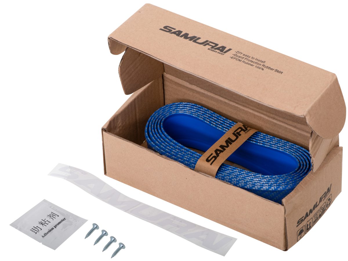 Protectie spoiler, prelungire bara fata/spate din cauciuc, culoare CARBON Albastru - imagine 4