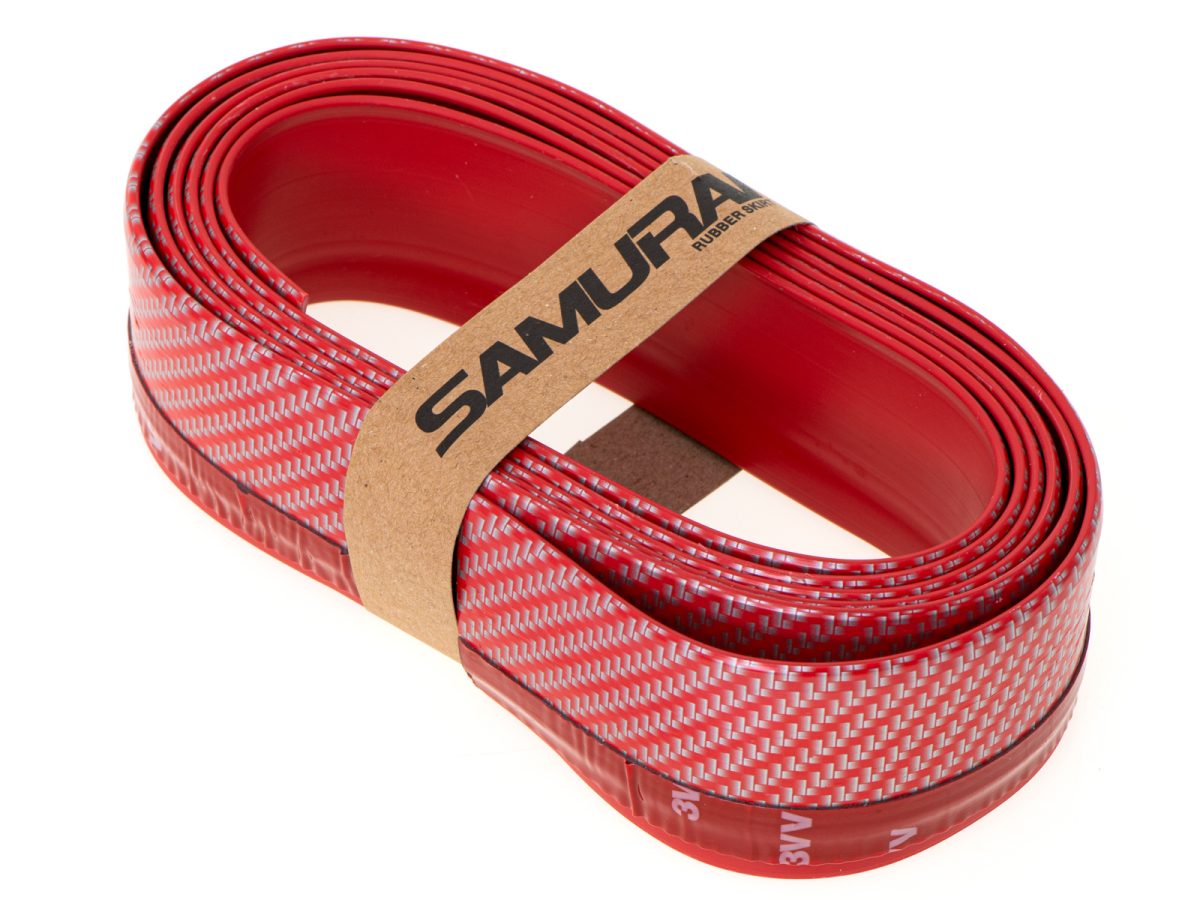 Protectie spoiler, prelungire bara fata/spate din cauciuc, culoare CARBON Rosu - imagine 5